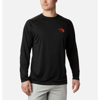 Pánské Mikiny Columbia Collegiate PFG Terminal Tackle Long Sleeve - Oregon State Hnědé Oranžové Čern